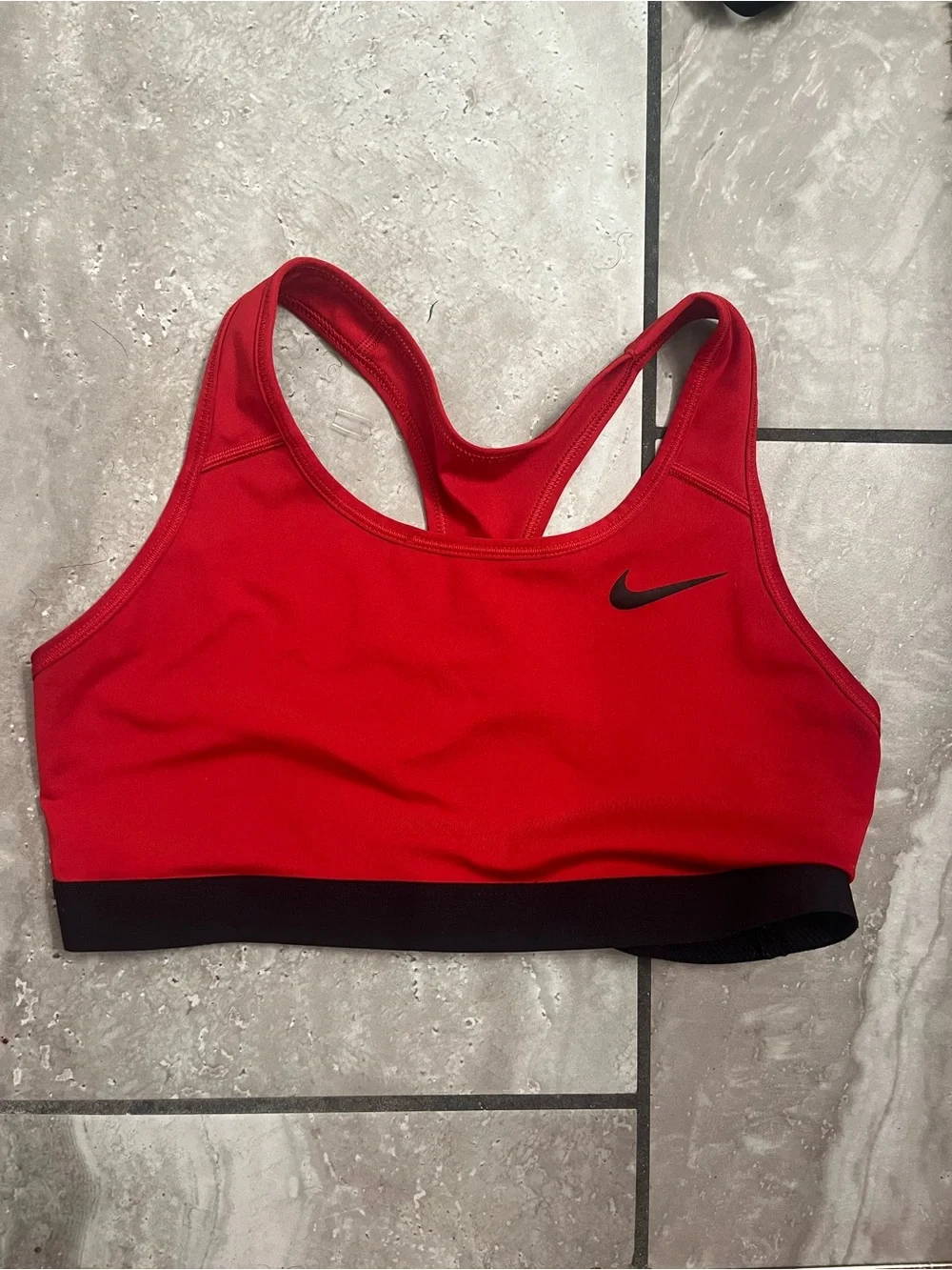 Nike Red Racerback Sports Bra with Black Band